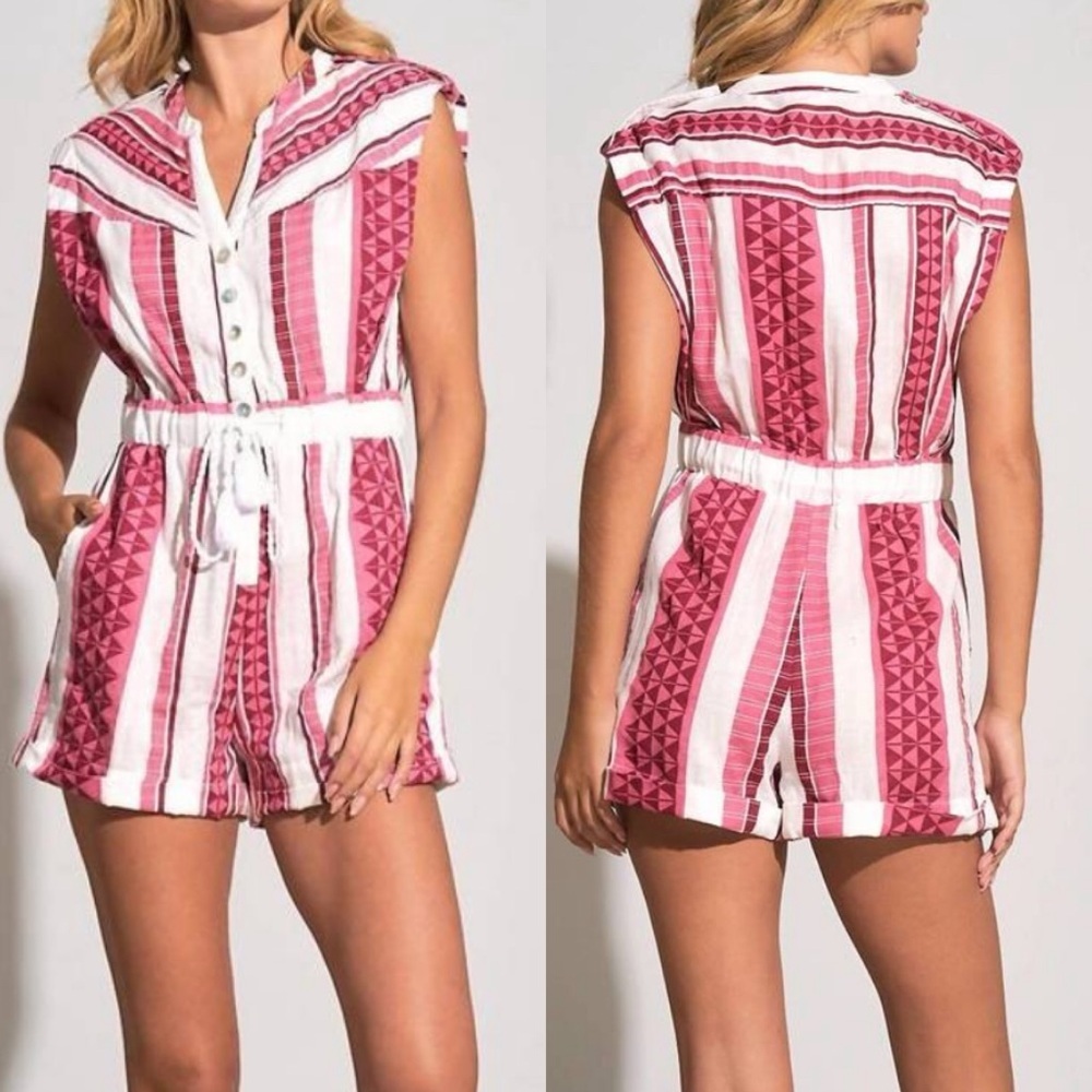 Elan Sleeveless cotton cover up romper size medium